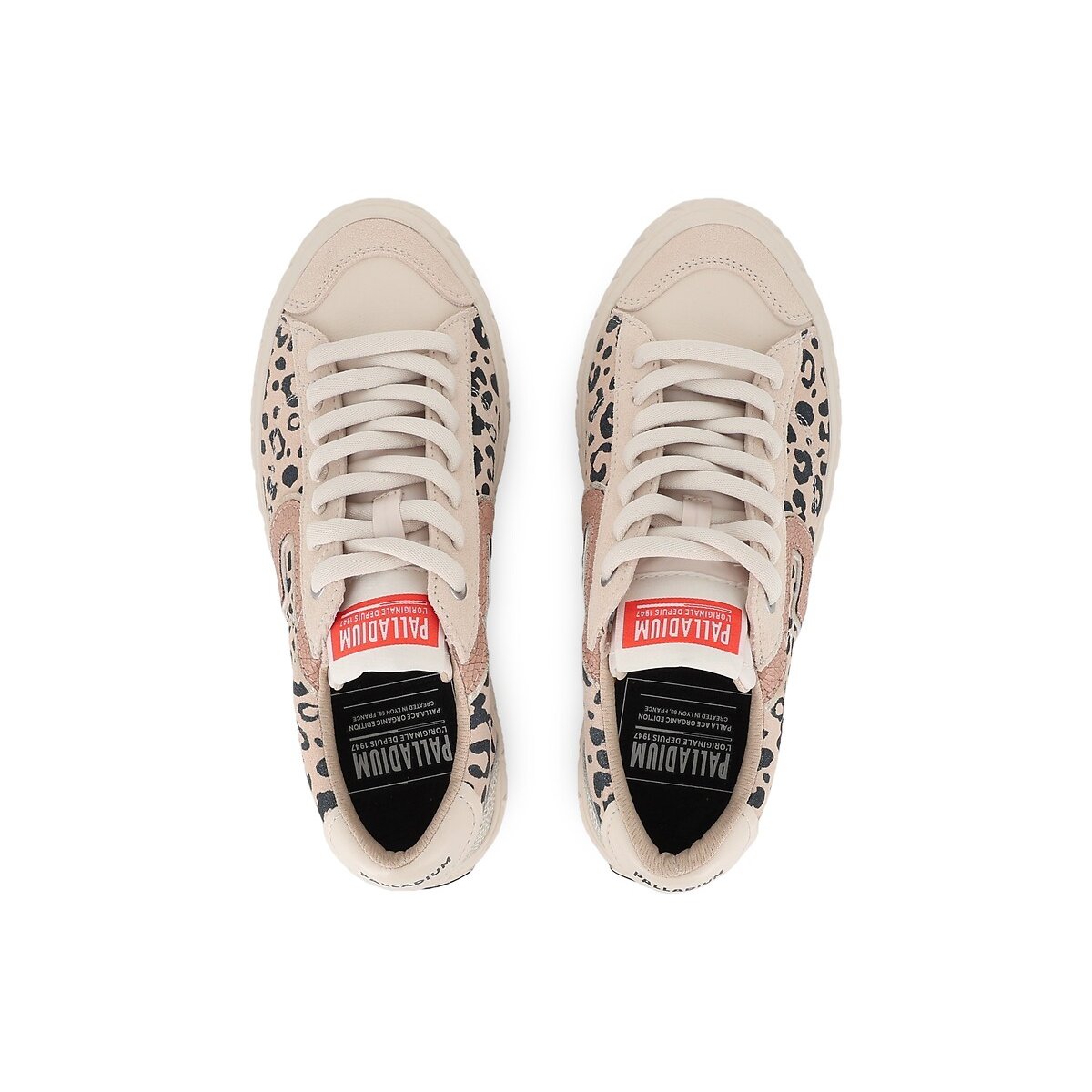 Baskets Basses Palla Ace Lo Mix cuir imprimé léopard, PALLADIUM