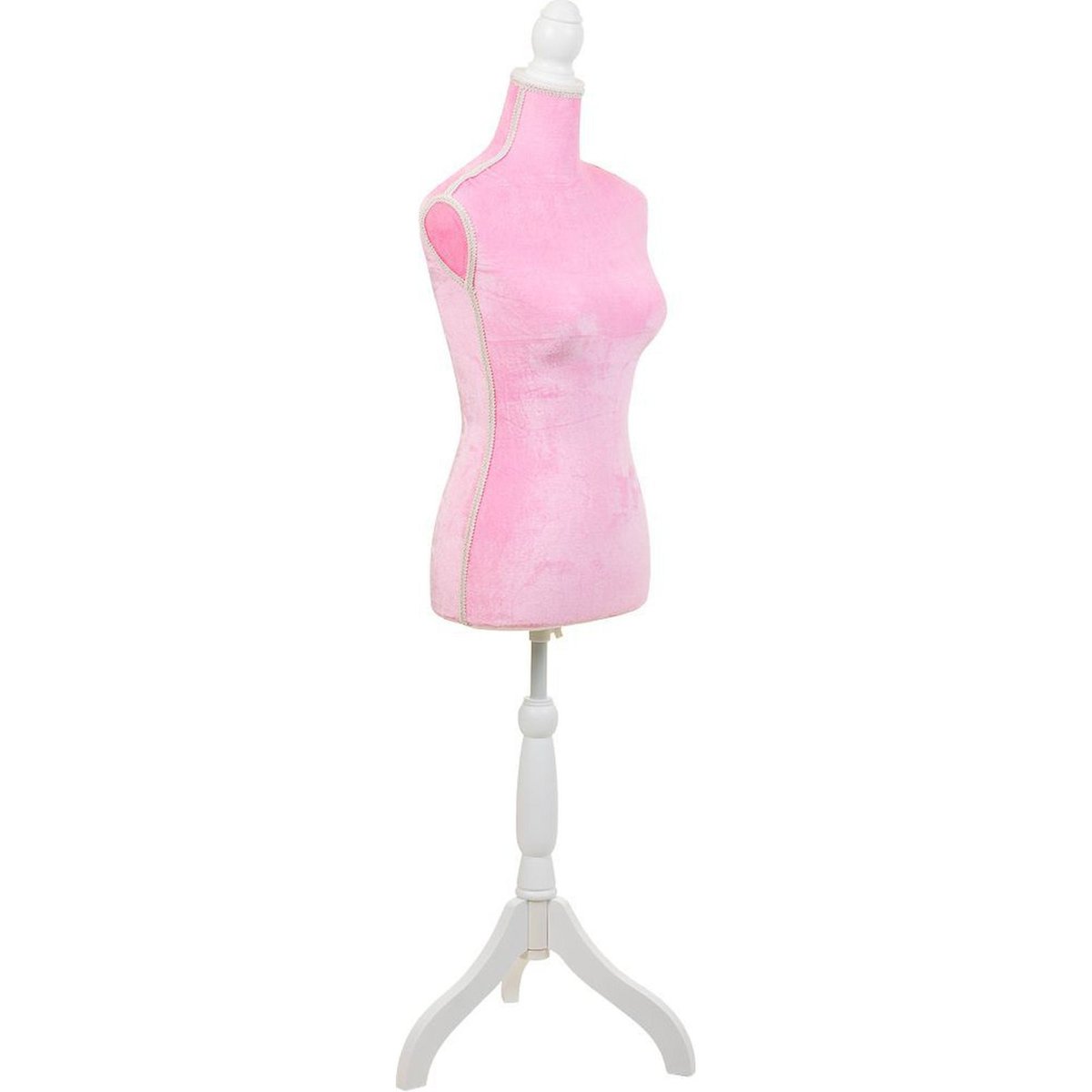 Mannequin de couture en bois et velours rose velours pastel, RECOLLECTION