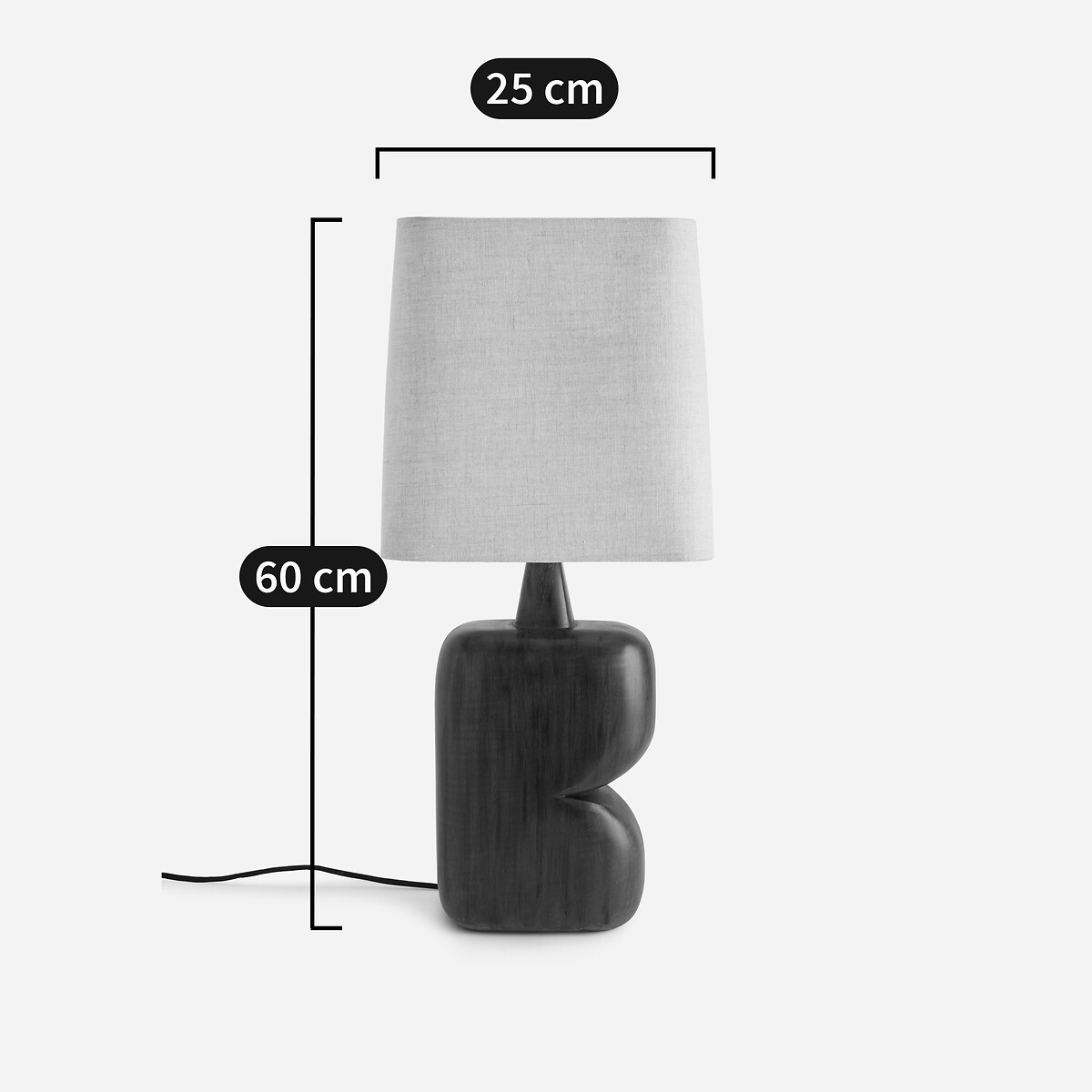 Lampe à poser en manguier et lin, Gyra noyer, AM.PM