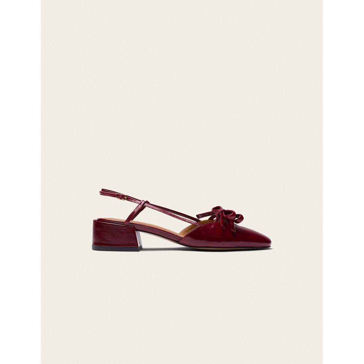 Escarpins IREN cuir plissé bordeaux, ODAJE