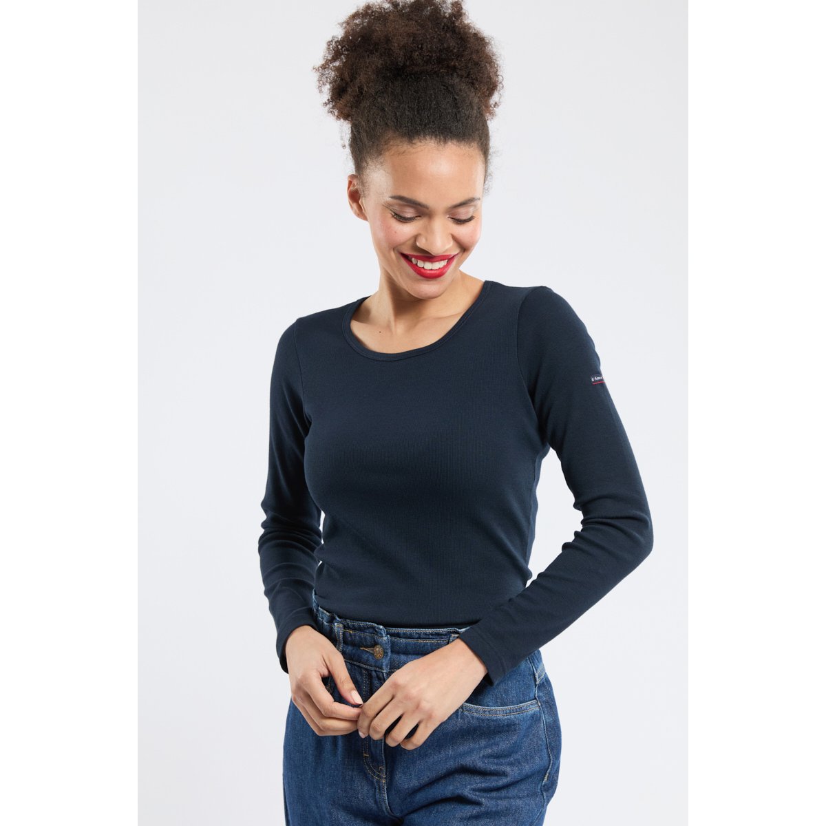 T-shirt en coton ANNAIG rich navy, ARMOR-LUX