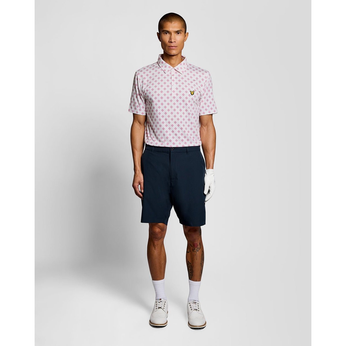 Polo à losanges imprimé blanc, LYLE & SCOTT