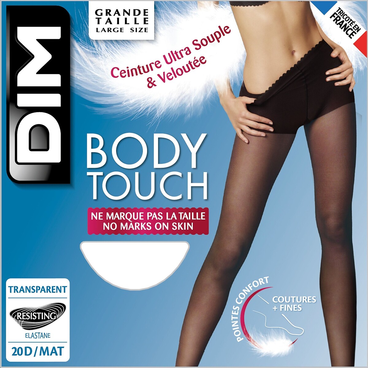 Collants Body Touch voile 20 Denier noir, DIM