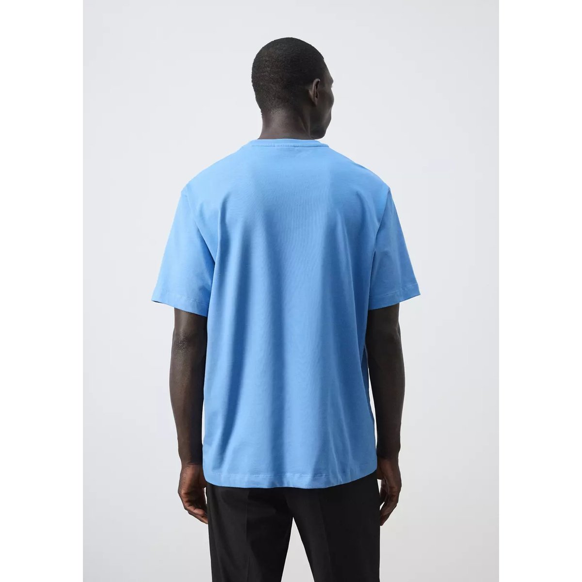T-shirt 100 % coton imprimé bleu, MANGO MAN