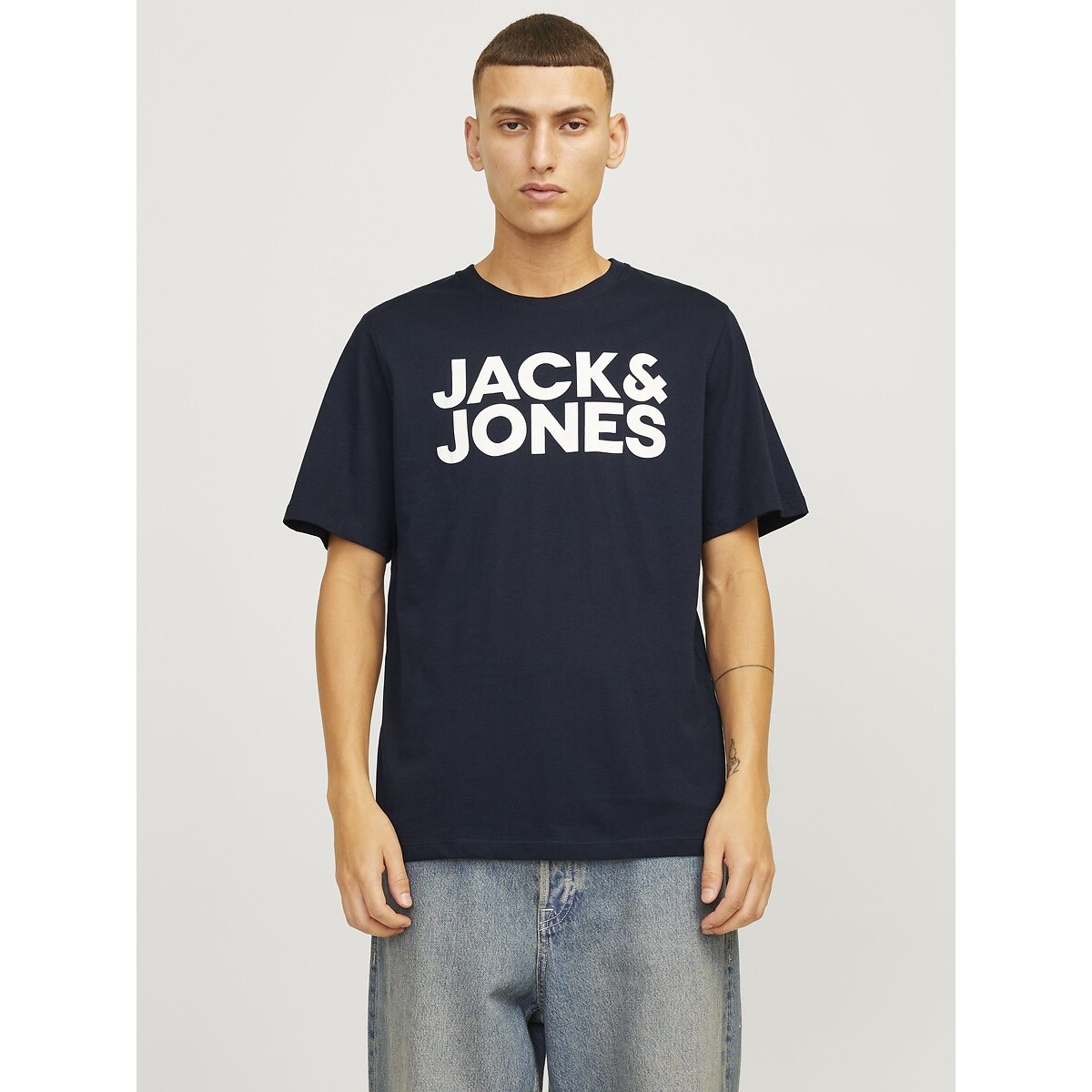Confezione da 3 t-shirt bianco+blu marino+nero, JACK & JONES