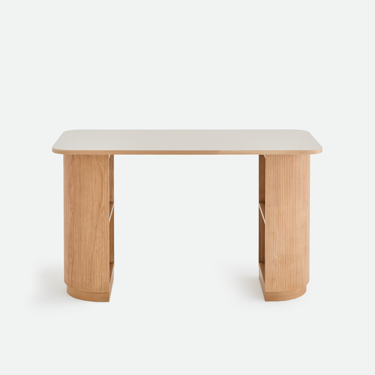 Bureau avec rangements, pieds cannelés, FRATTI chene/beige, LA REDOUTE INTERIEURS