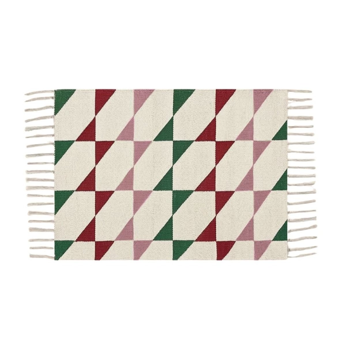 Tapis imprimé géométrique ethnique 80x150 cm beige, ORNAMI