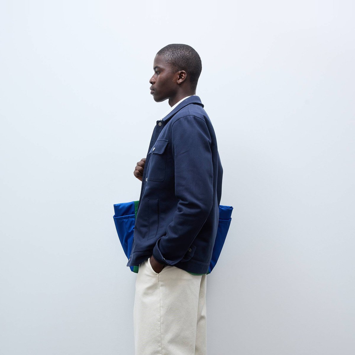 Veste en coton marine, MONOPRIX