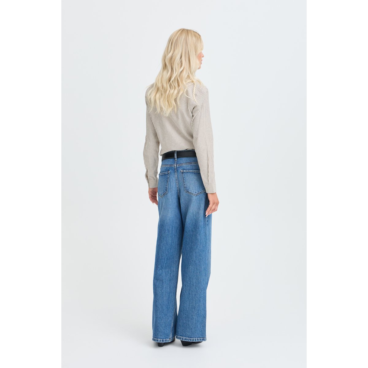 Á manches longues marron java marshmallow stripe, B.YOUNG