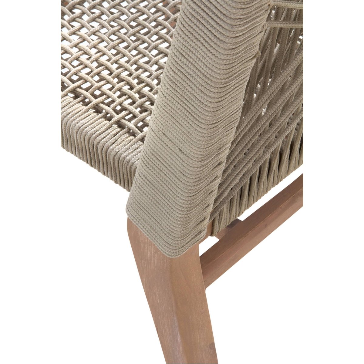 Chaise en acacia et corde (lot de 4) bois naturel et corde taupe, RECOLLECTION