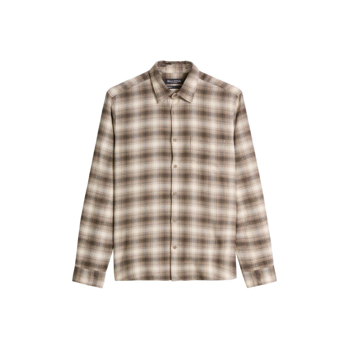 Chemise coupe classique en coton bio et lyocell marron, MARC O'POLO
