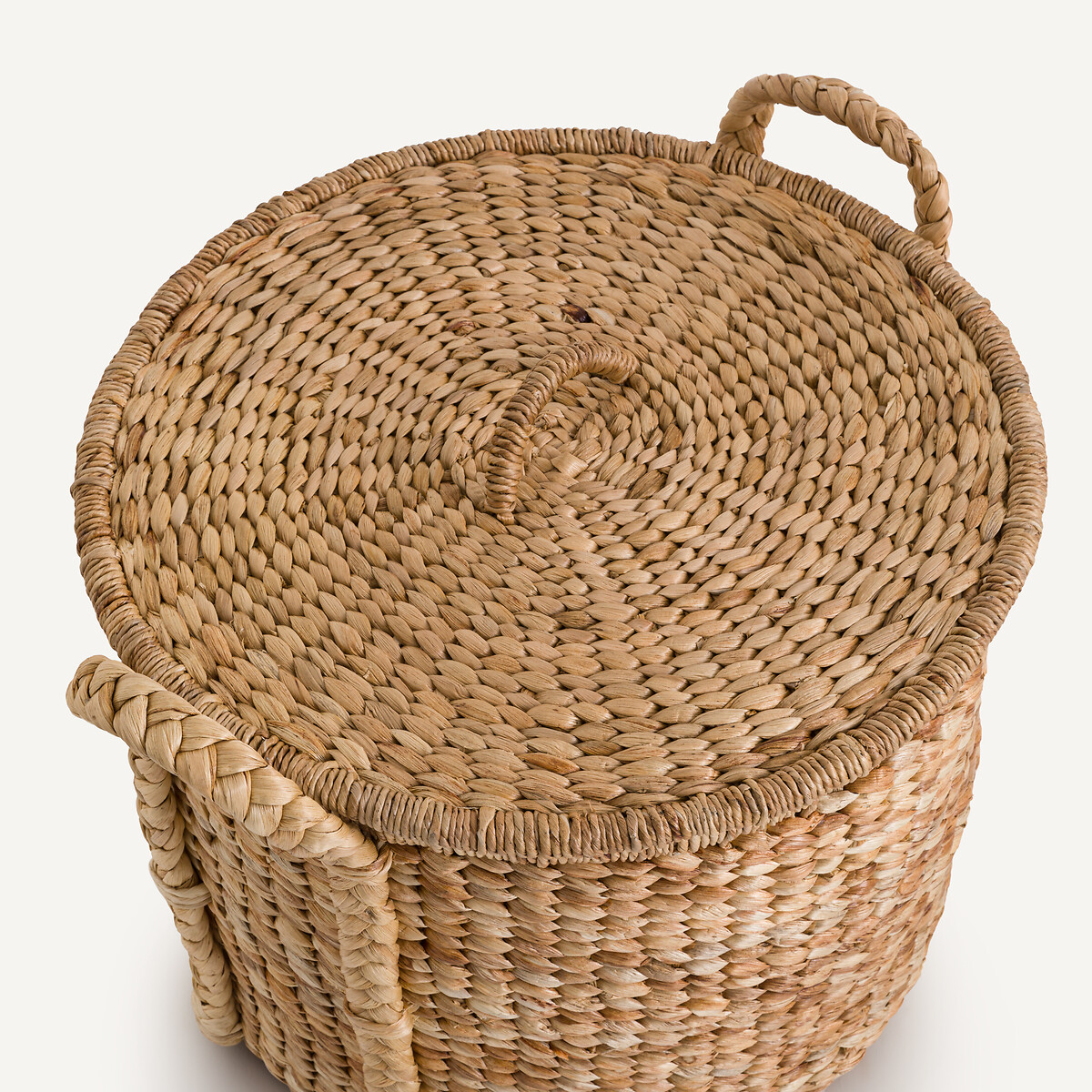 Panier rond à couvercle jacinthe d'eau 36,5cm Tima naturel, AM.PM
