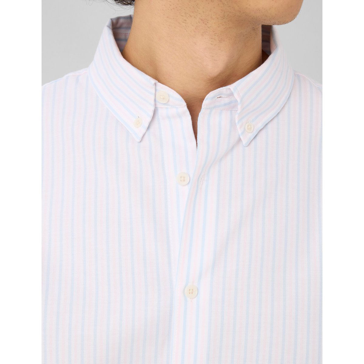 Chemise oxford rayée multicolore, BZB