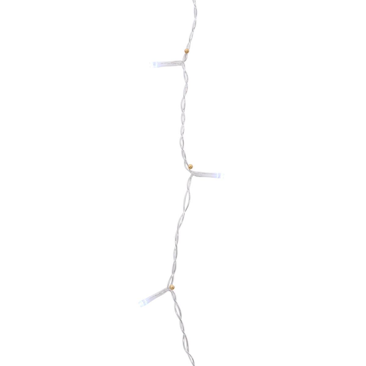 Rideau lumineux stalactite d'extérieur 5 m 132 LED blanc froid 8 fonctions solaire blanc froid, FEERIC LIGHTS & CHRISTMAS