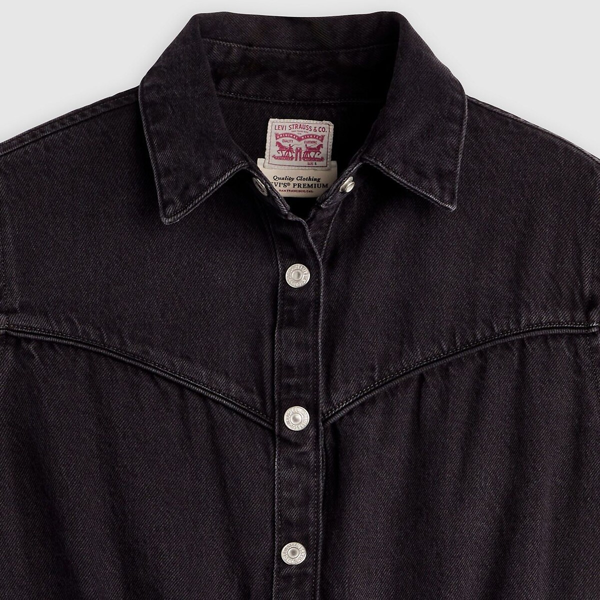 Robe courte manches courtes denim noir, LEVI'S