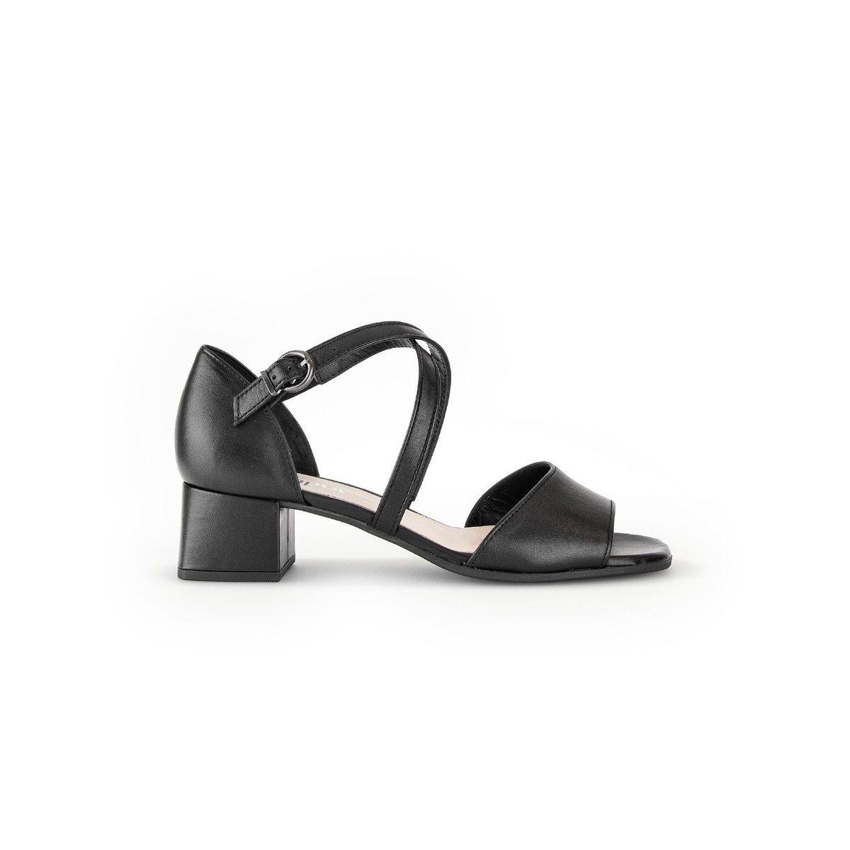 Sandales en cuir à talon décroché noir, GABOR