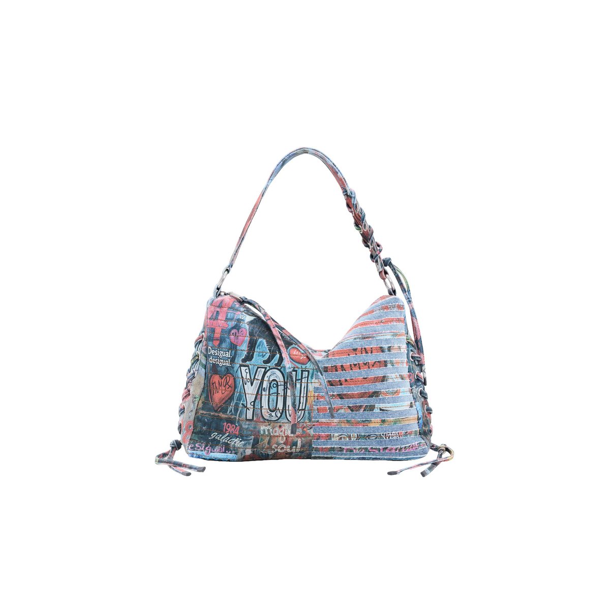 Sac en jean moyen multicolore, DESIGUAL