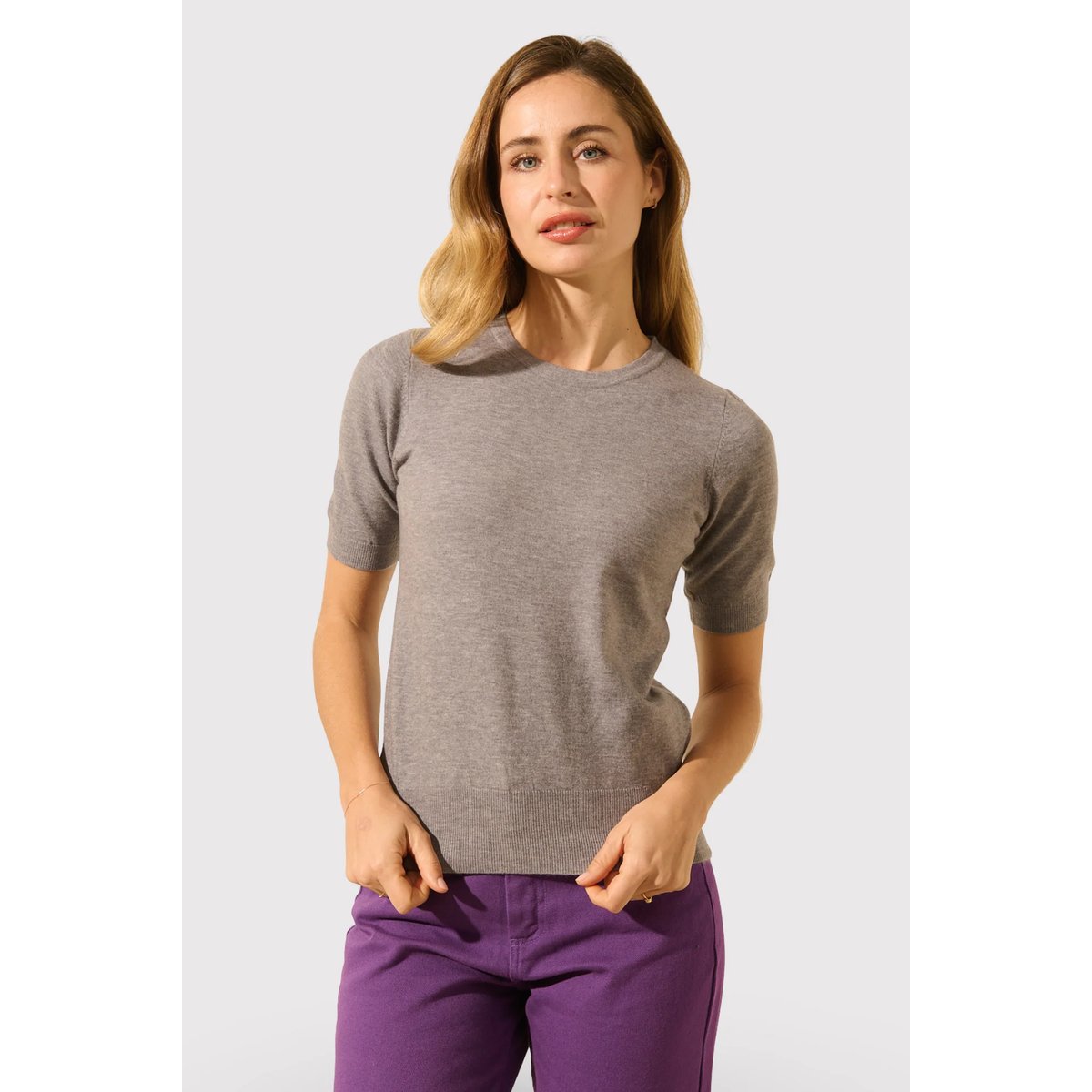 Pull manches courtes DINO gris souris, BENOA