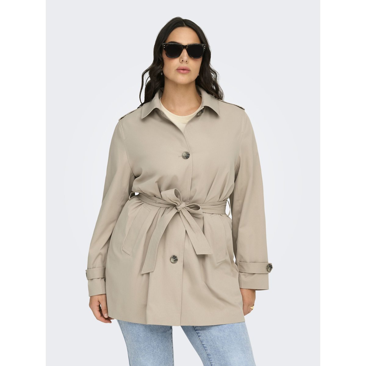 Trench Coat marron - island fossil, ONLY CARMAKOMA