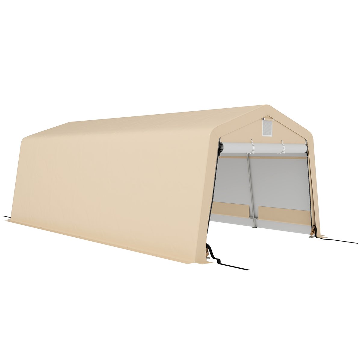 Abri pour voiture PE Kaki beige, OUTSUNNY