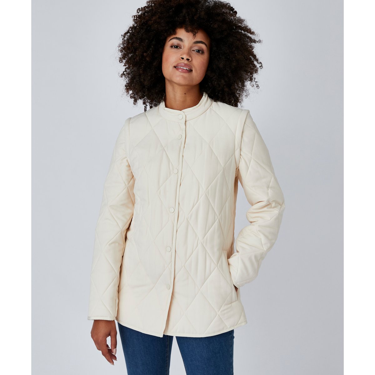 Veste manches amovibles marron beige pâle, DAMART