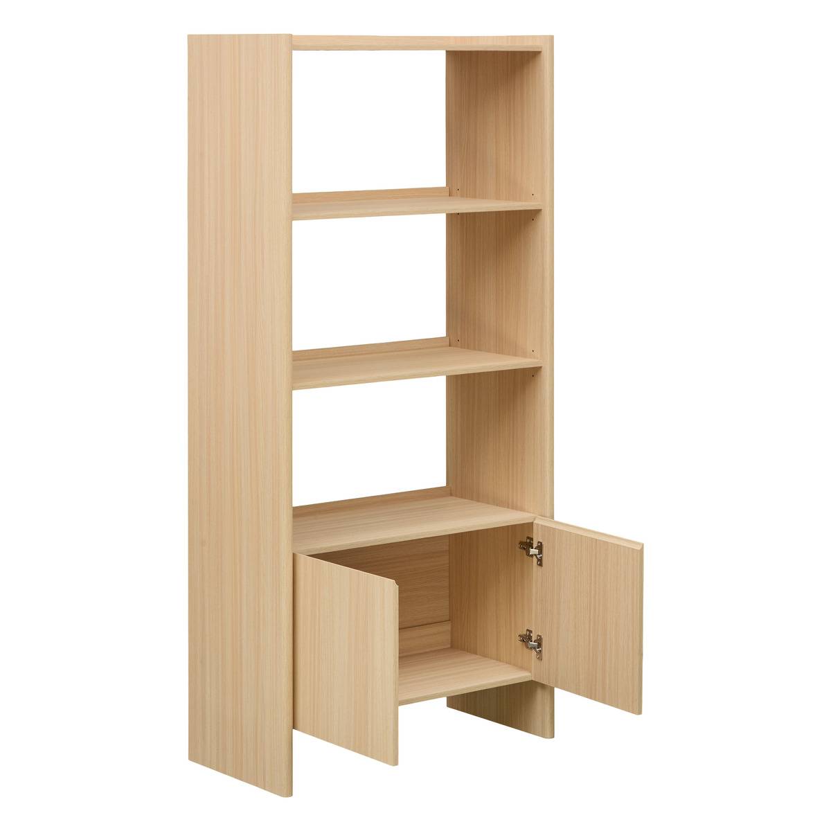 Bibliothèque rectangulaire avec portes JOHN beige, ATMOSPHERA