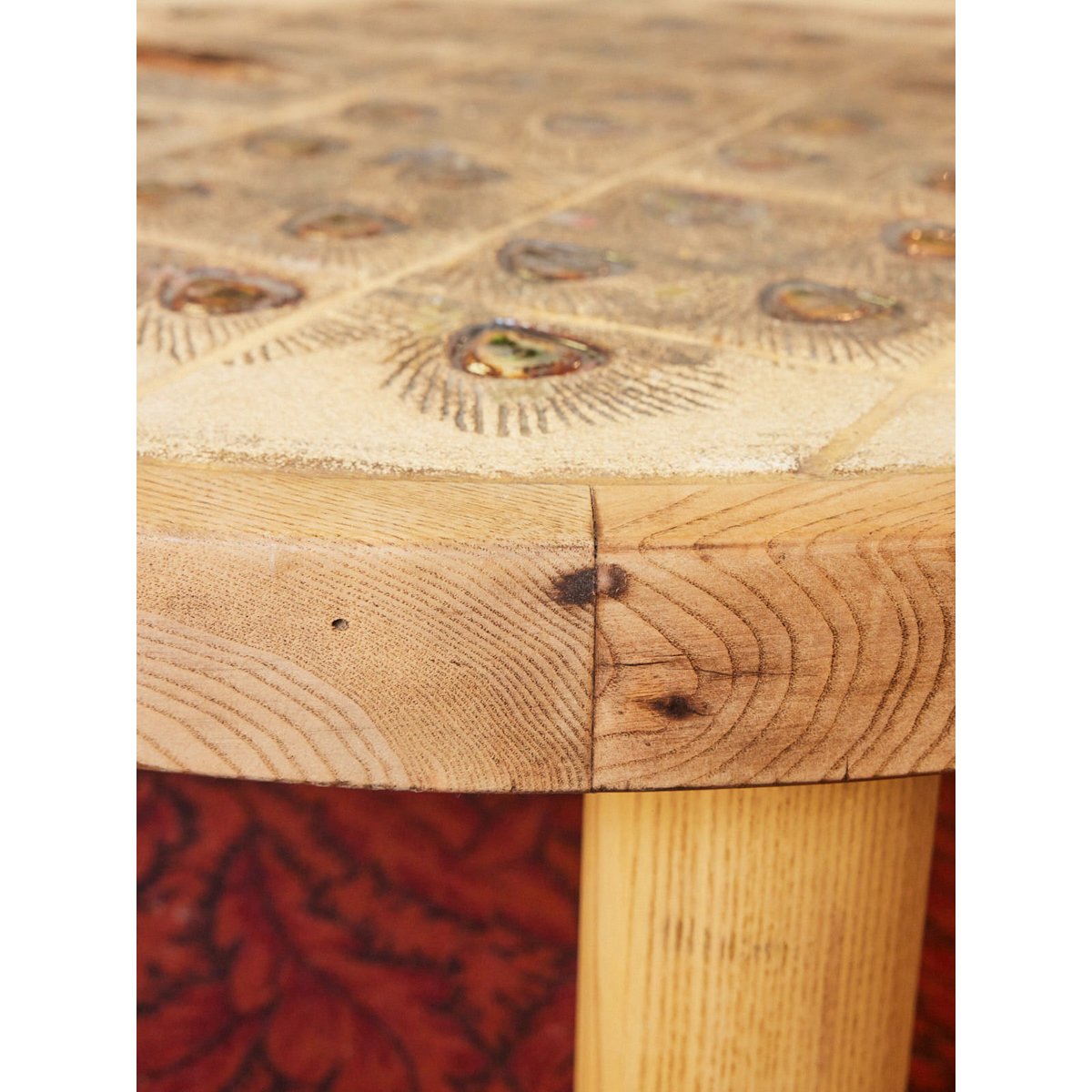 Table basse en céramique Léonie N°1018 - Bon état bois clair, DEBONGOUT