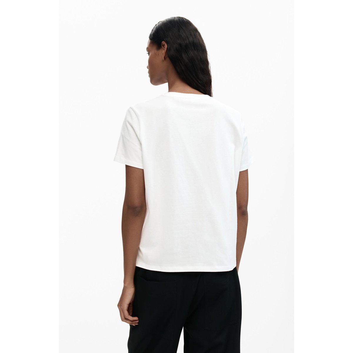 T-shirt jardin fleurs blanc, DESIGUAL