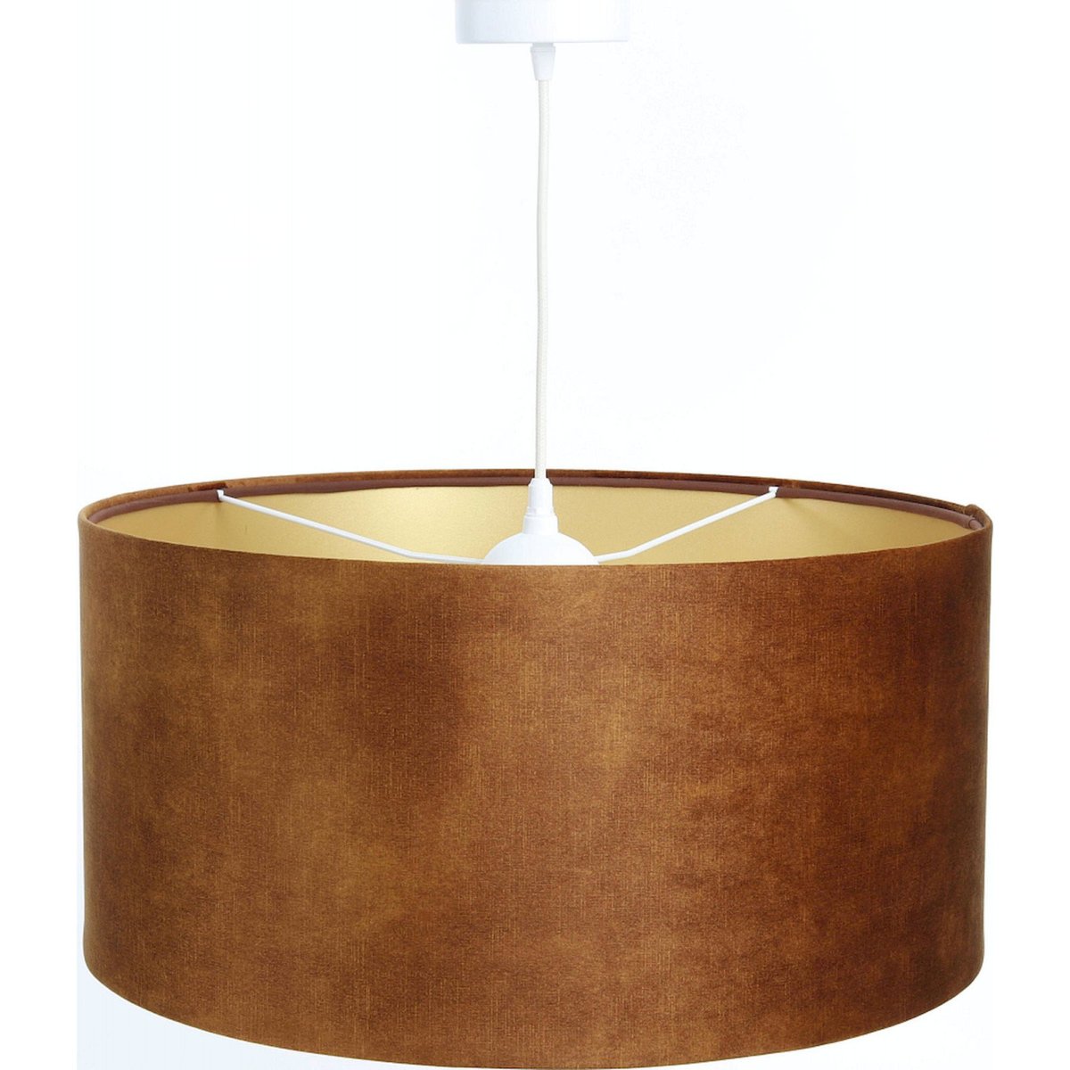 Suspension en velours, COLLECTION GLAMOUR abat-jour velours marron intérieur doré, BPS KONCEPT