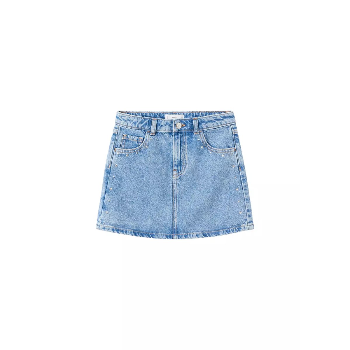 Jupe en jean à clous bleu moyen, MANGO KIDS