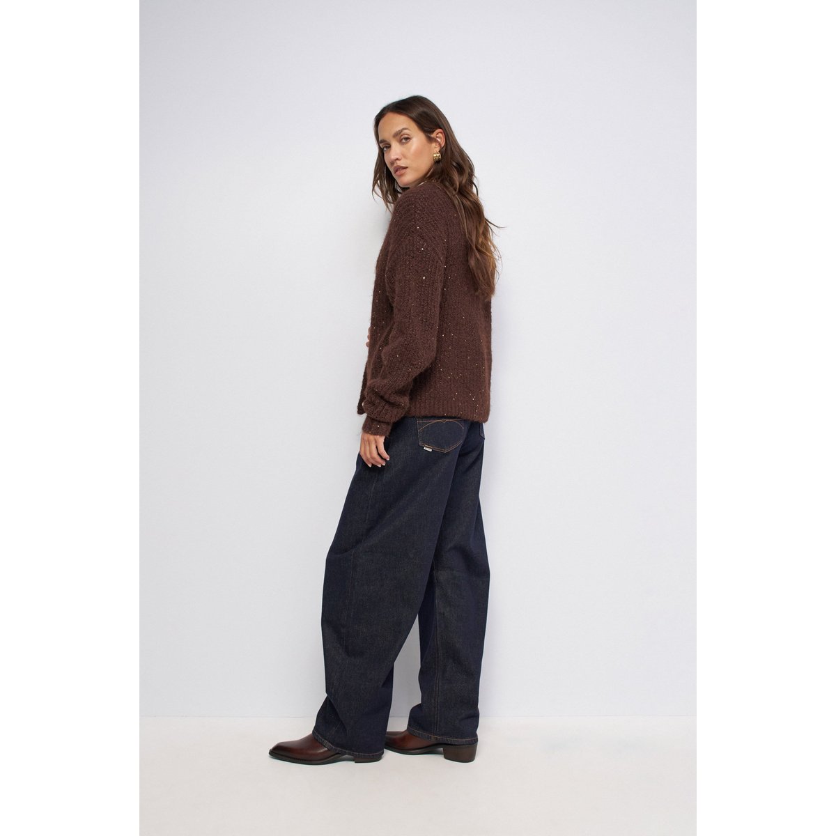 CARDIGAN À PAILLETTES marron, SALSA JEANS