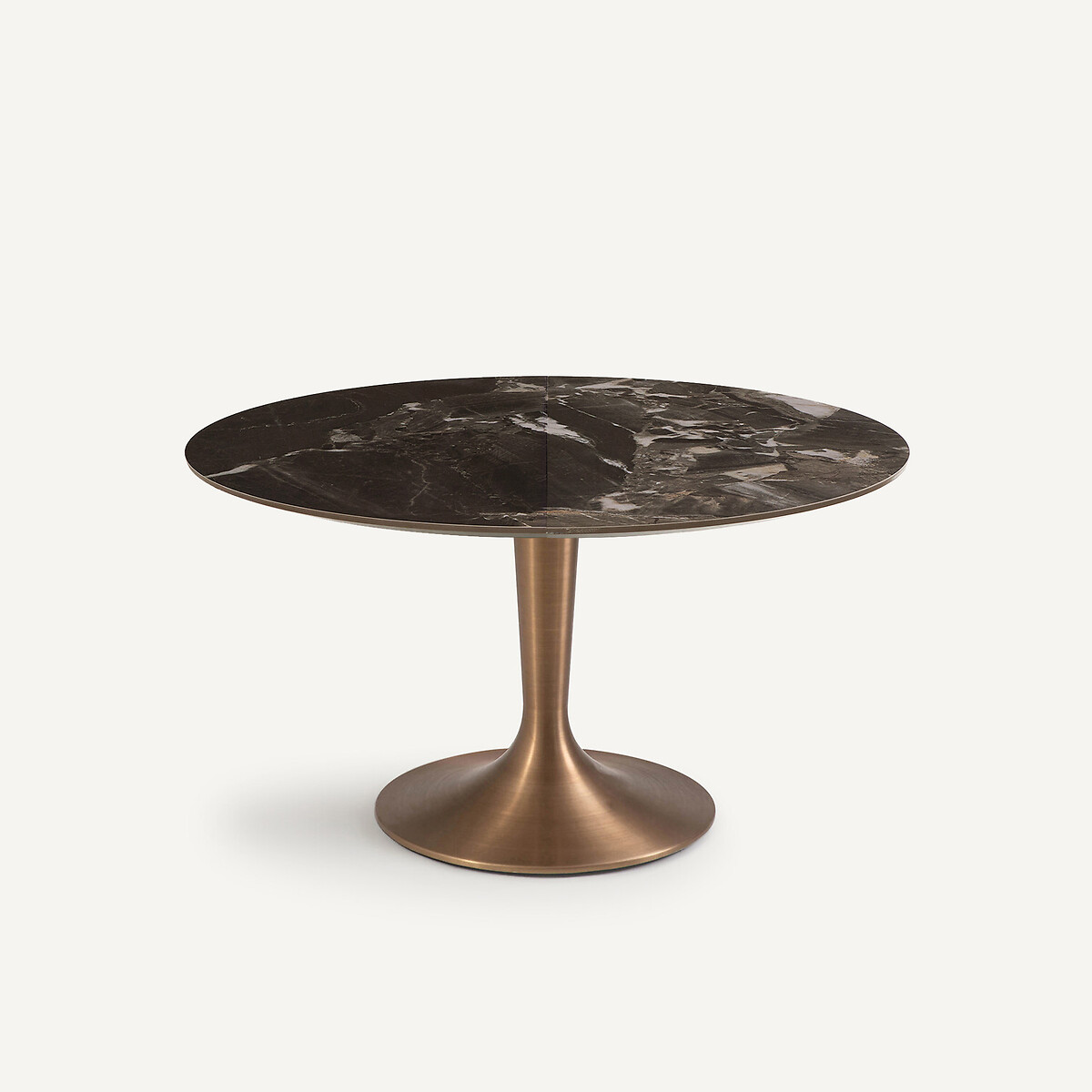 Tampo de mesa redondo extensível em cerâmica, diâmetro 135 a 180 cm, EXTENDO cerâmica mármore antracite, AM.PM