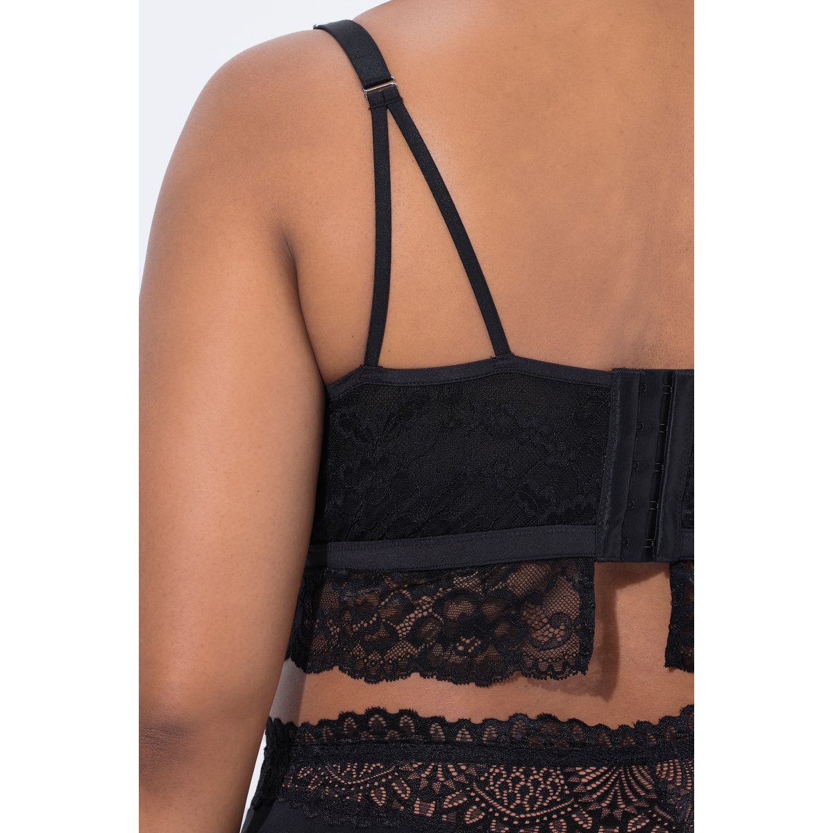 Bralette TruYou en satin et dentelle noir, ULLA POPKEN