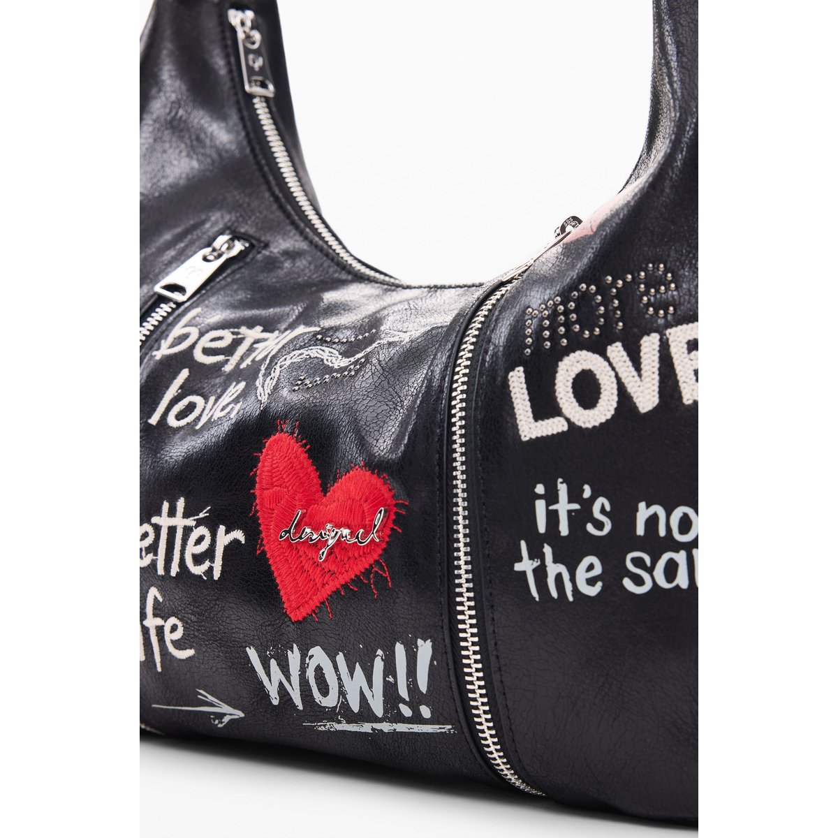 Grand sac Message noir, DESIGUAL