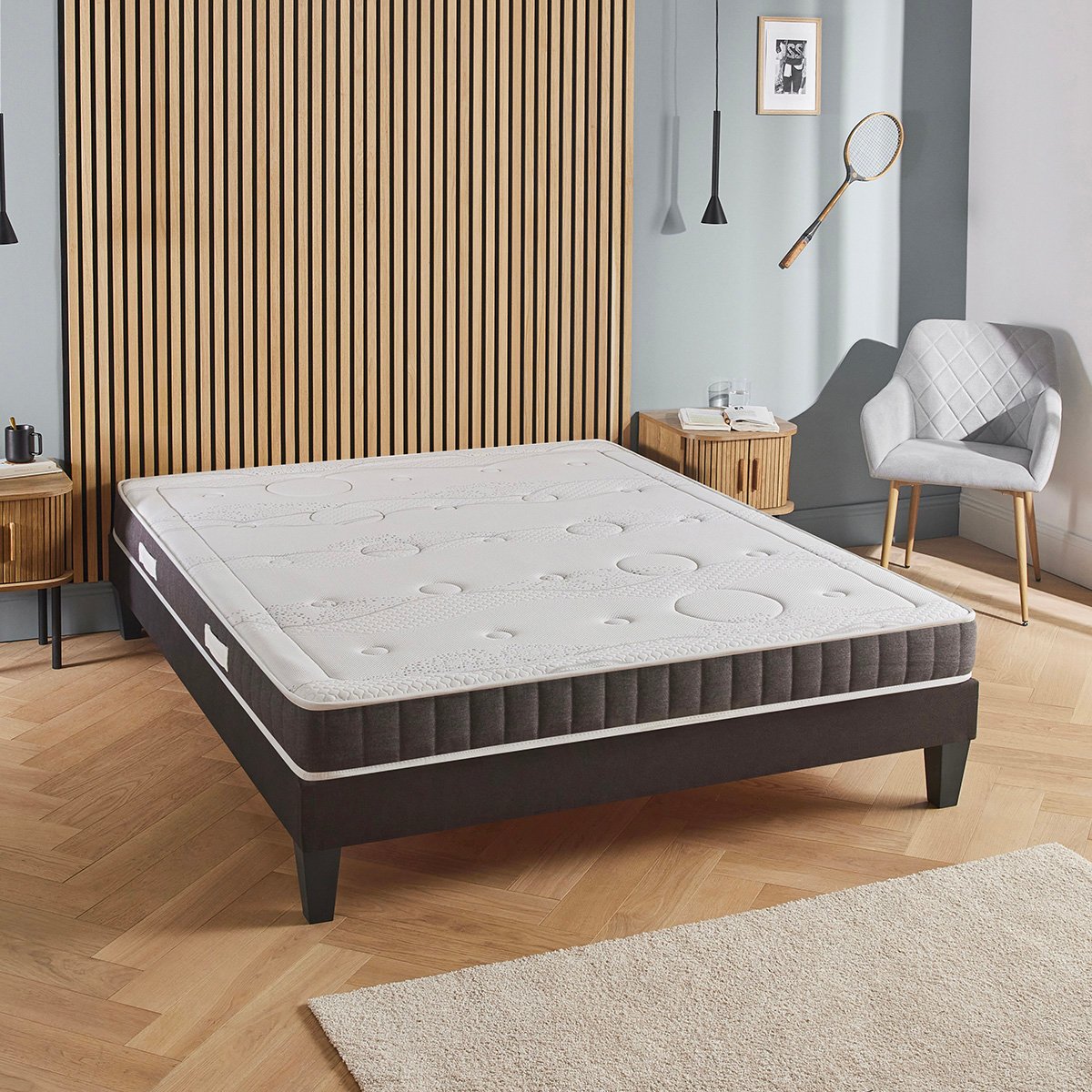 Matelas Mousse Intuition 160x200 cm Accueil Mémoire de forme blanc, OLYMPE LITERIE