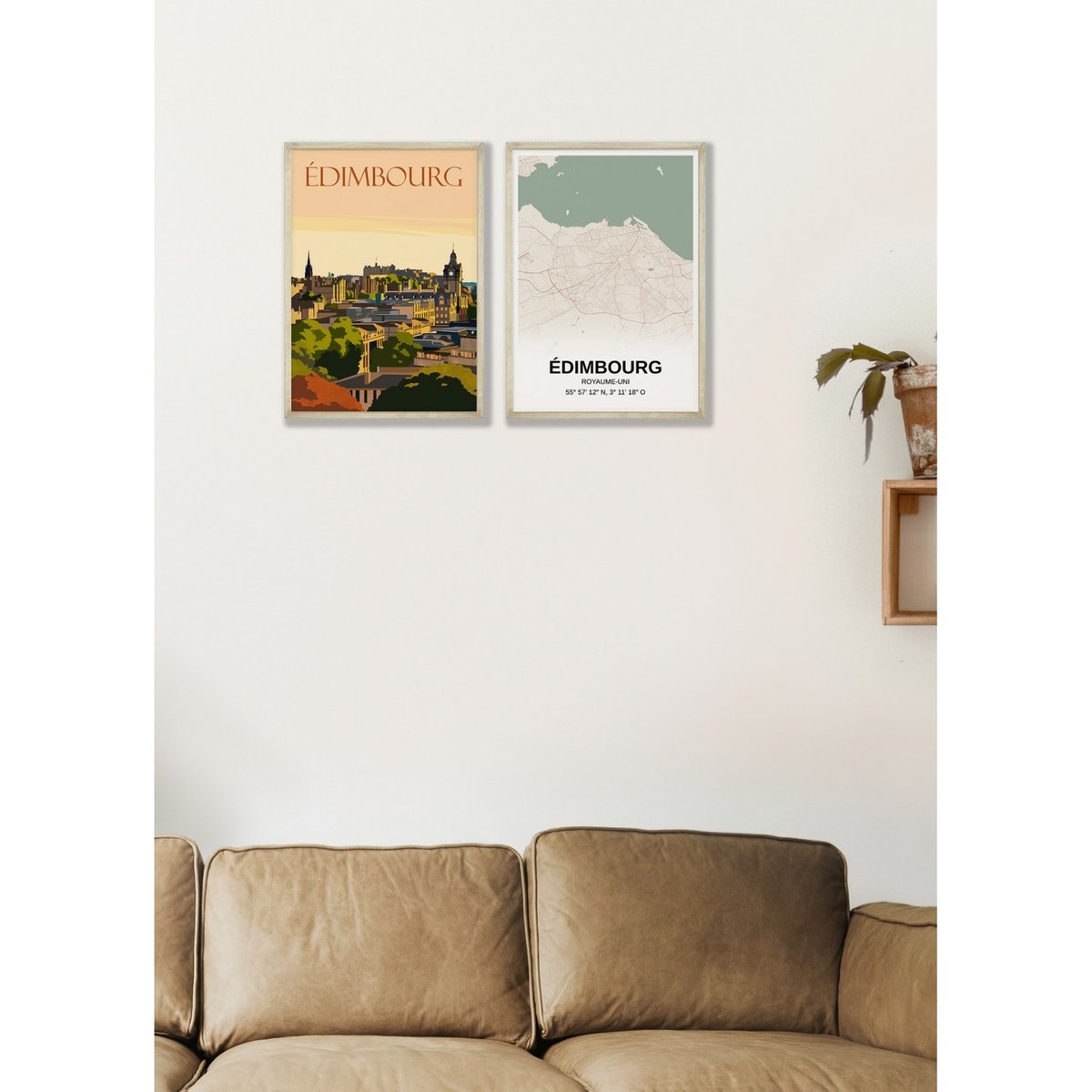 Affiche ville Édimbourg blanc, L'AFFICHERIE
