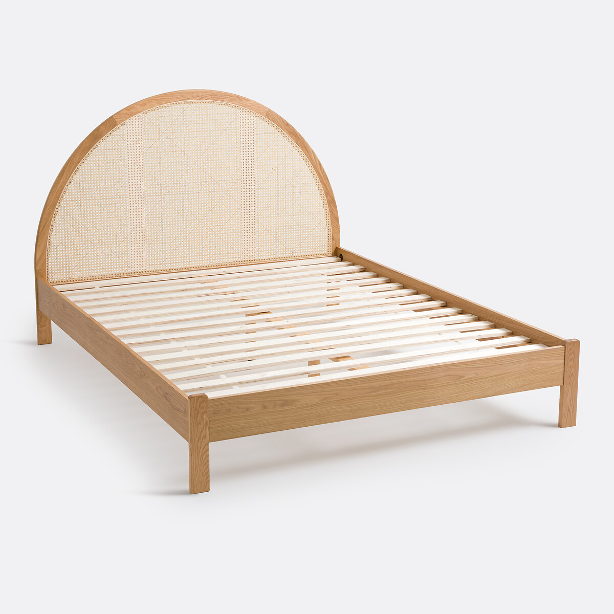 Lit avec sommier et tête de lit cannage, Homi naturel, LA REDOUTE INTERIEURS