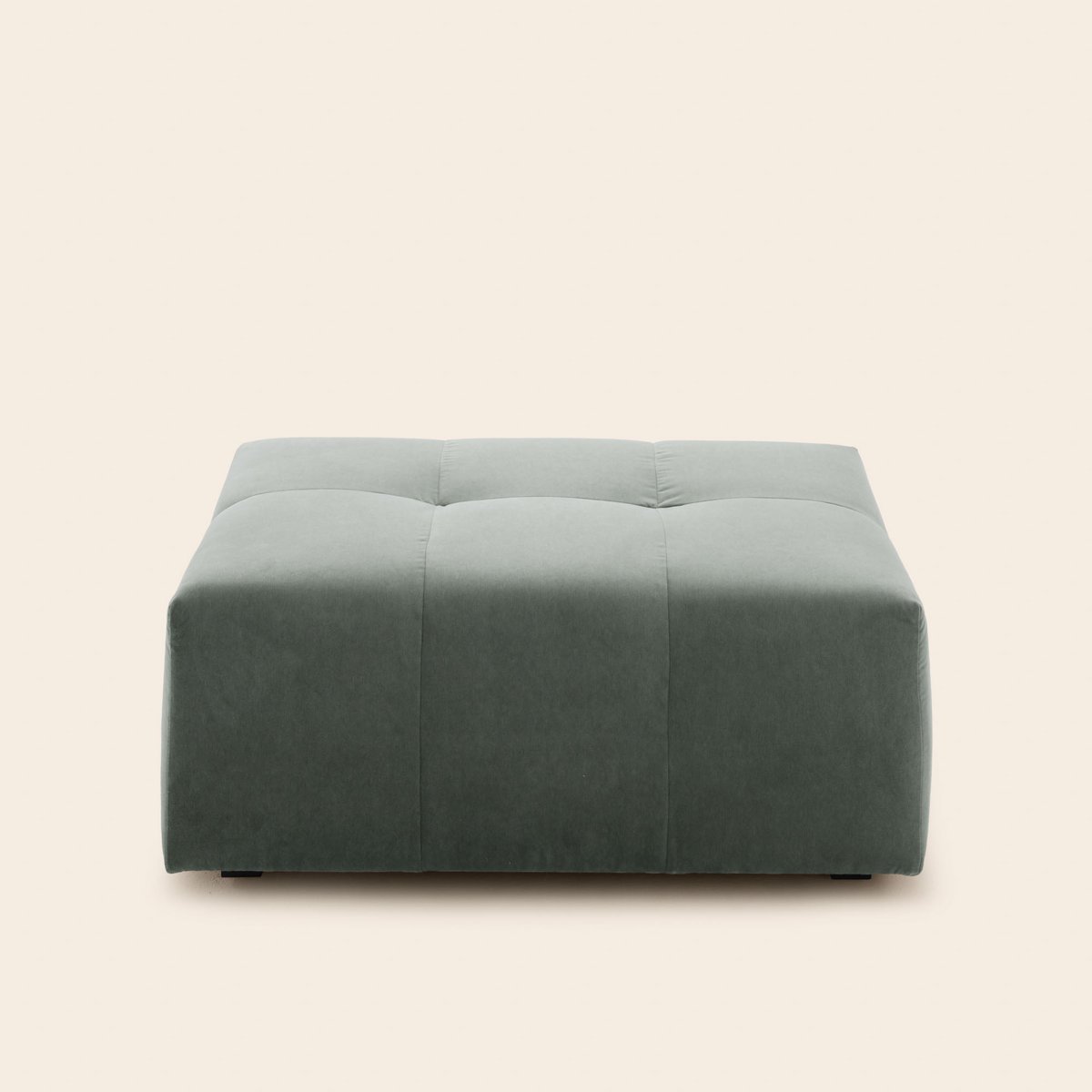 Pouf Modulable en Effet capitonné tissu texturé Glory UBERTO opal kaki grisé, MADURA
