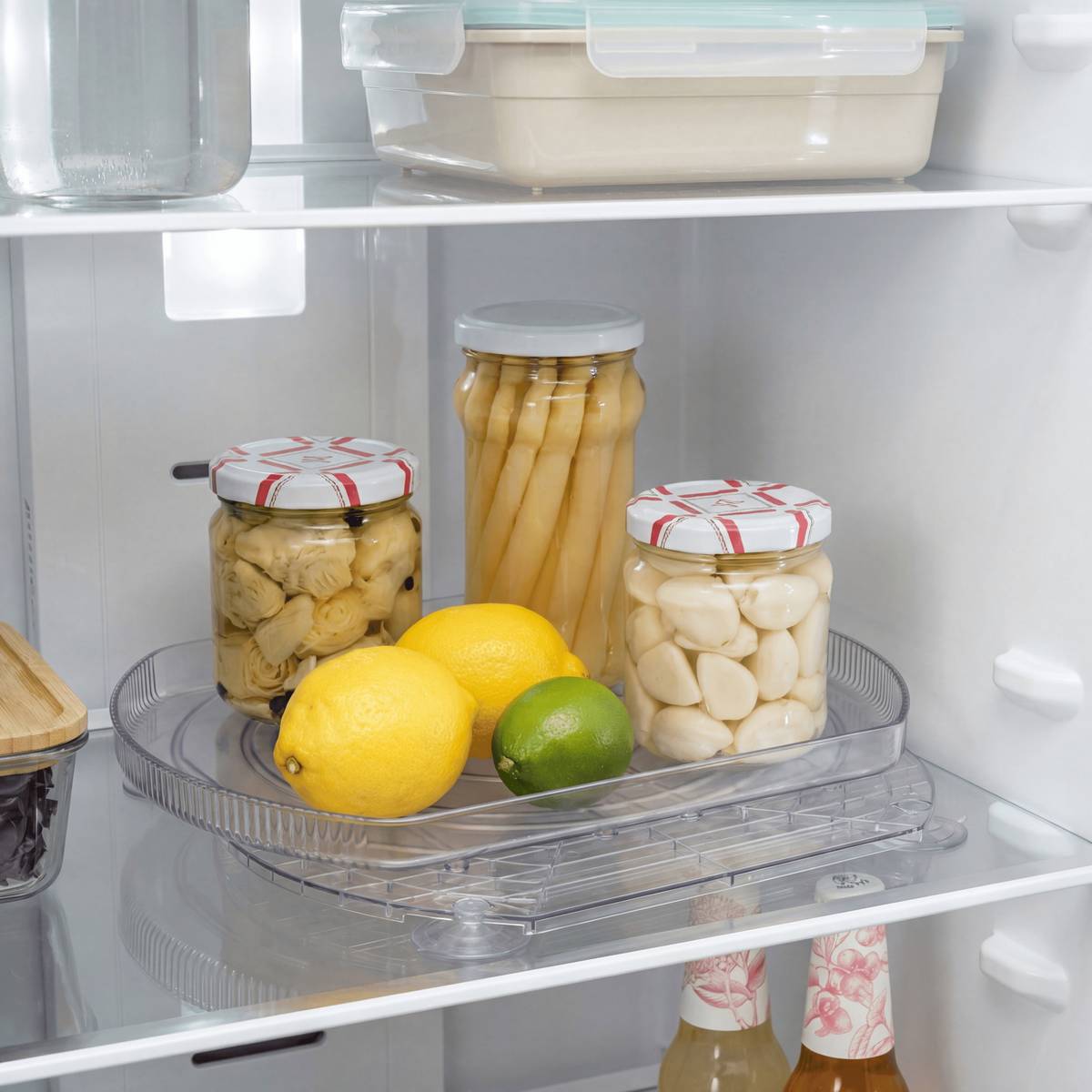 Organiseur pivotant ovale SMART FRIDGE transparent, 5FIVE SIMPLY SMART