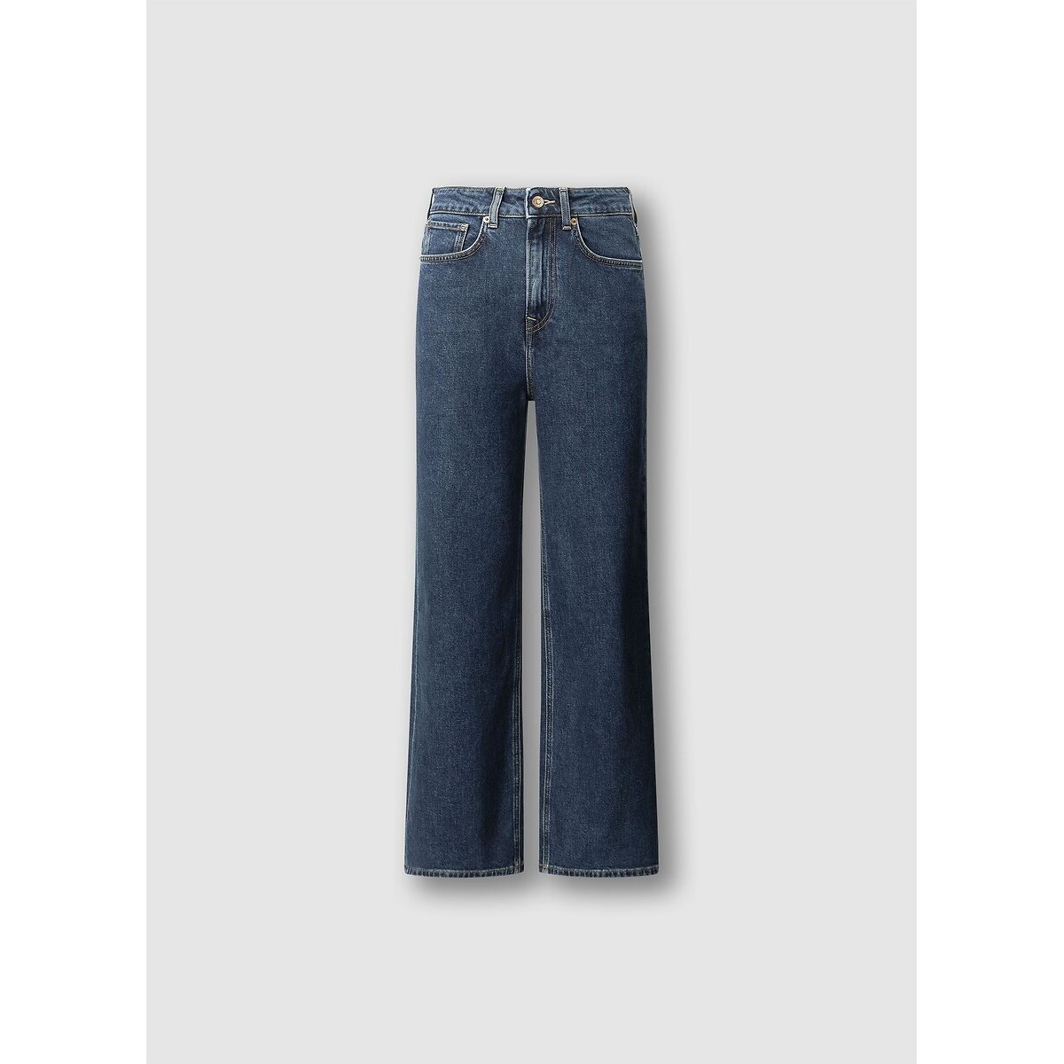 Jean droit taille haute LEXA stone wash bright blue, PEPE JEANS