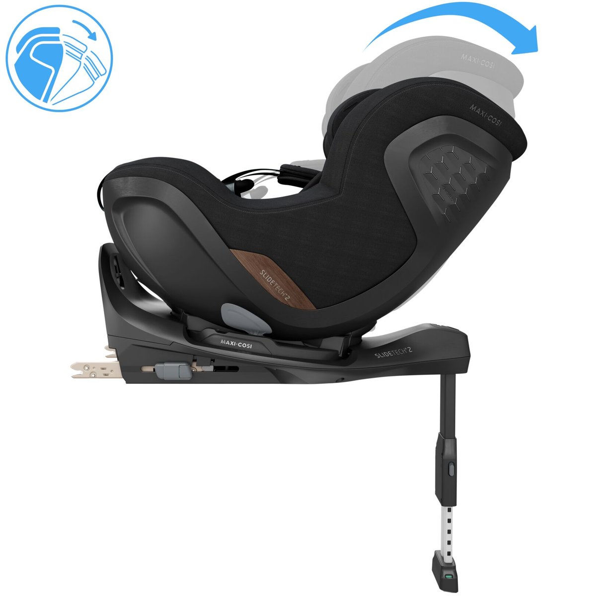 Maxi-Cosi Pearl Slide Pro coulissant et pivotant authentic black, MAXI COSI