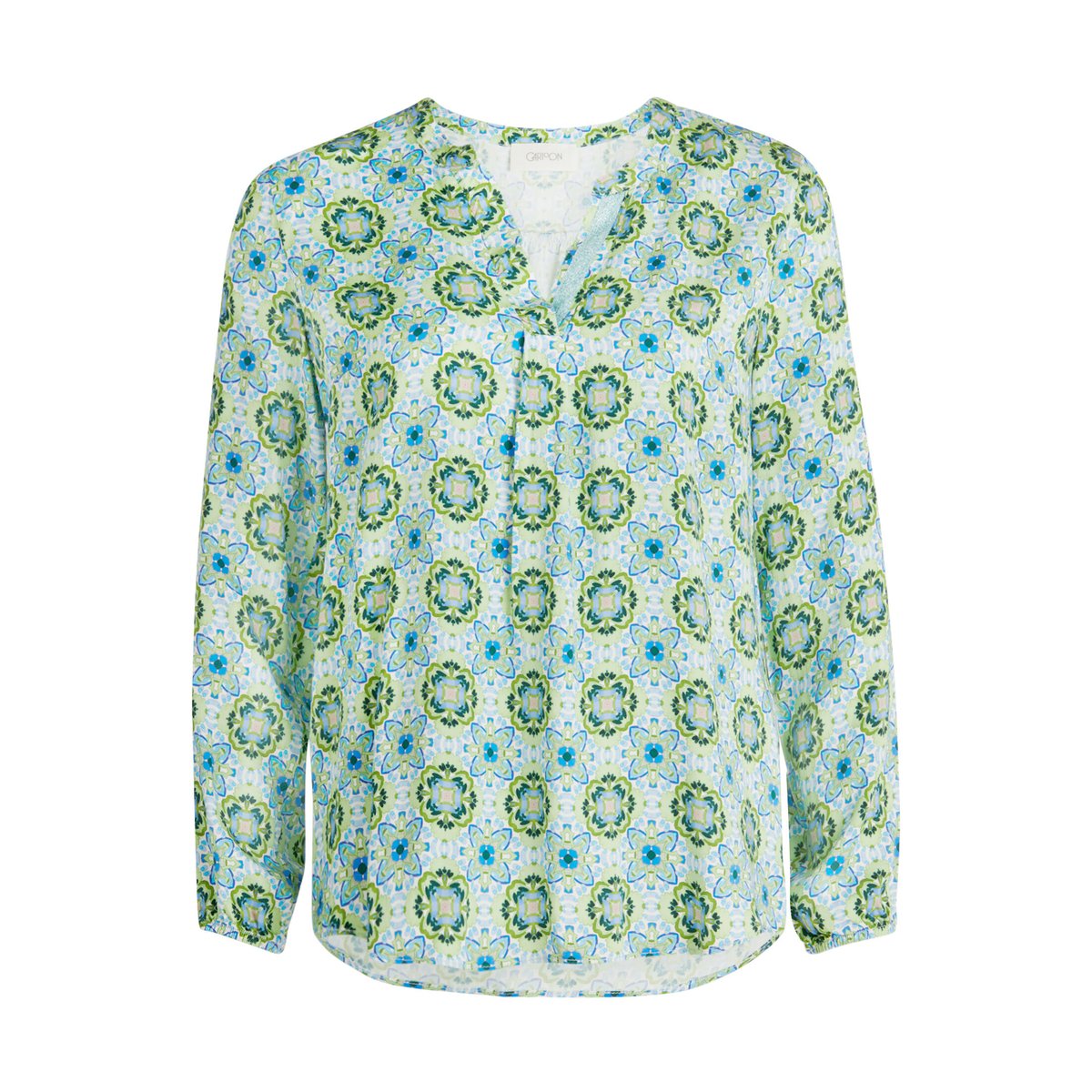 T-shirt façon blouse à motifs green/blue, CARTOON