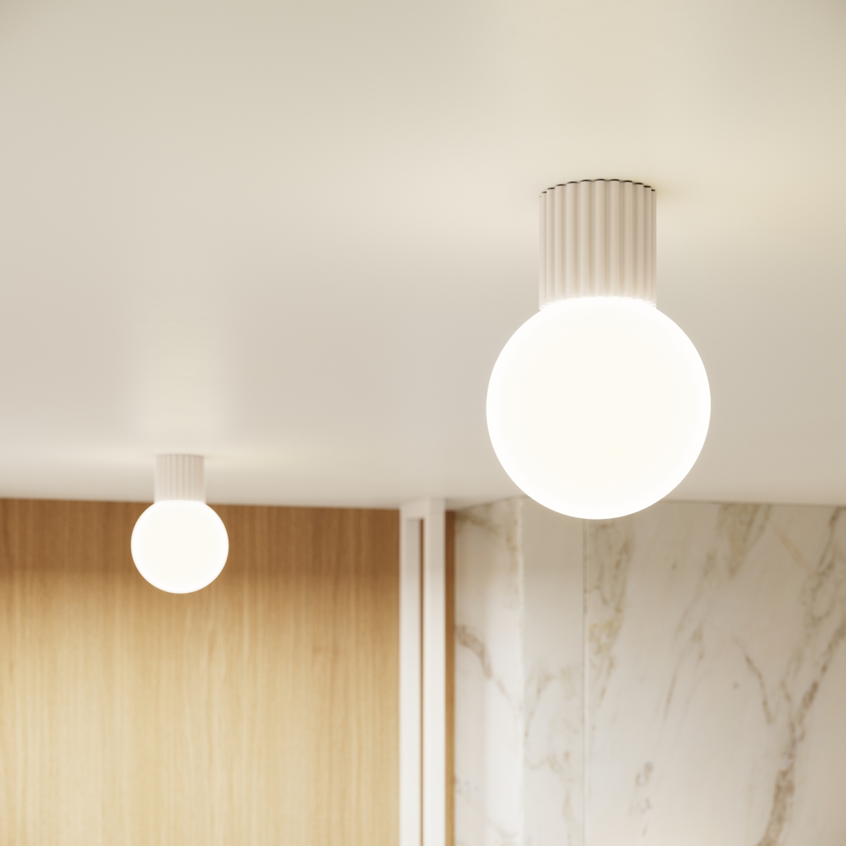 Plafonnier Aluminium Beige G9 1 Halo beige, EDEN