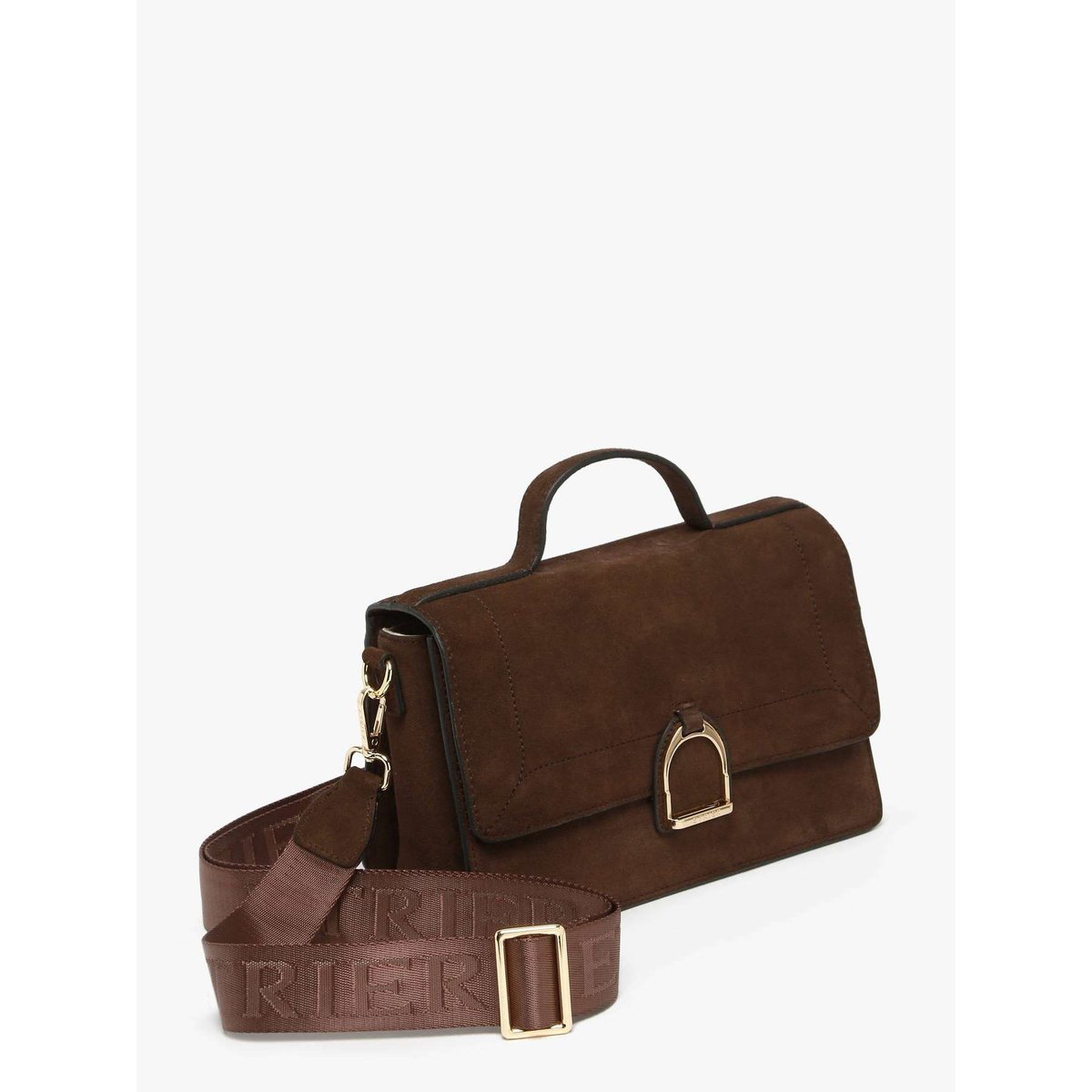 Sac bandoulière M Altesse suede chocolat, ETRIER