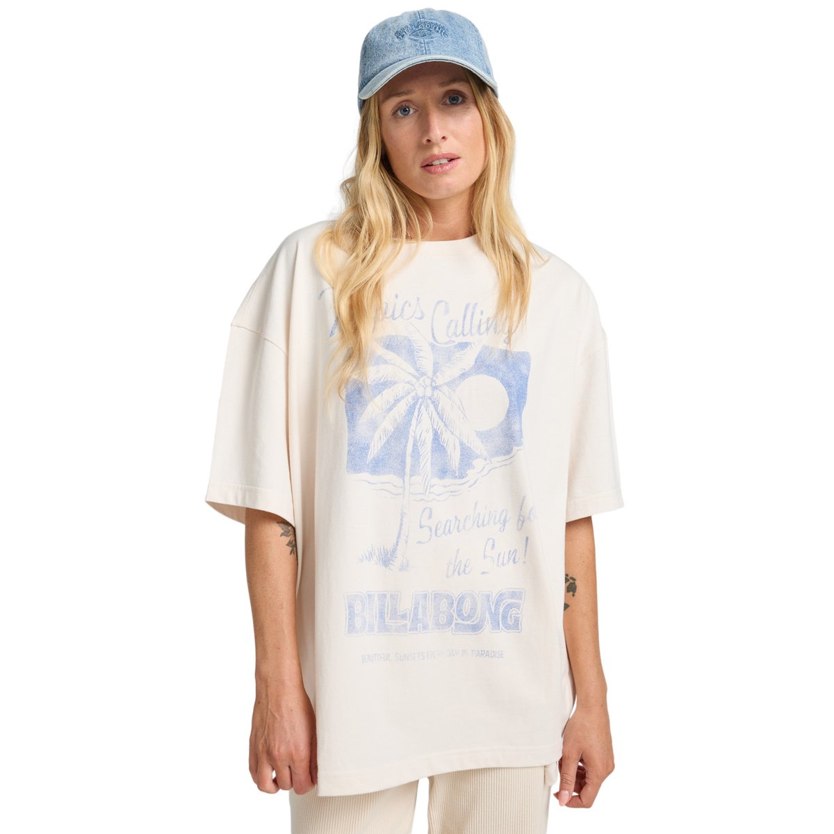 T shirt manches courtes THIS SUNNY TIME blanc salt crystal, BILLABONG