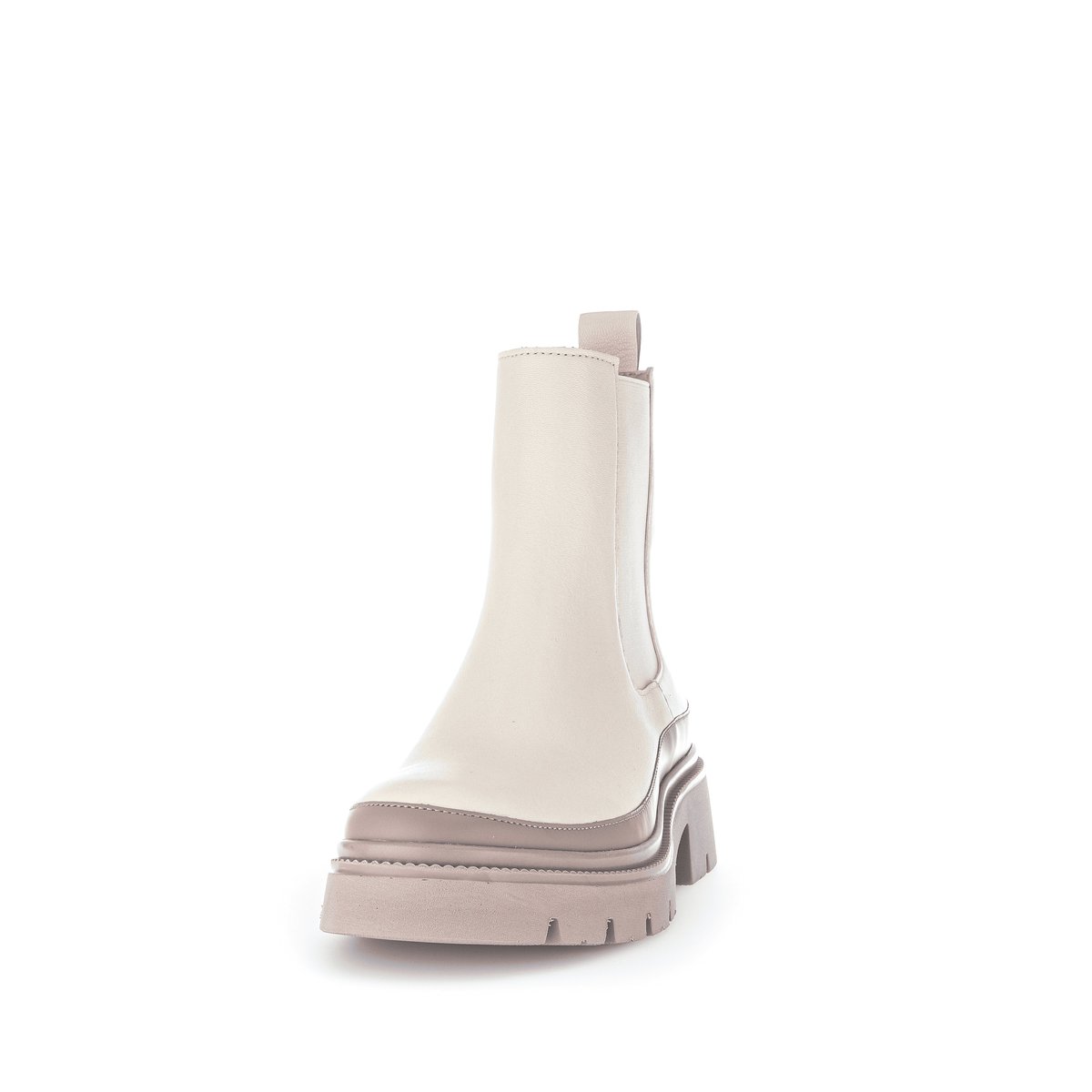 Bottines en cuir lisse à talon décroché beige, GABOR