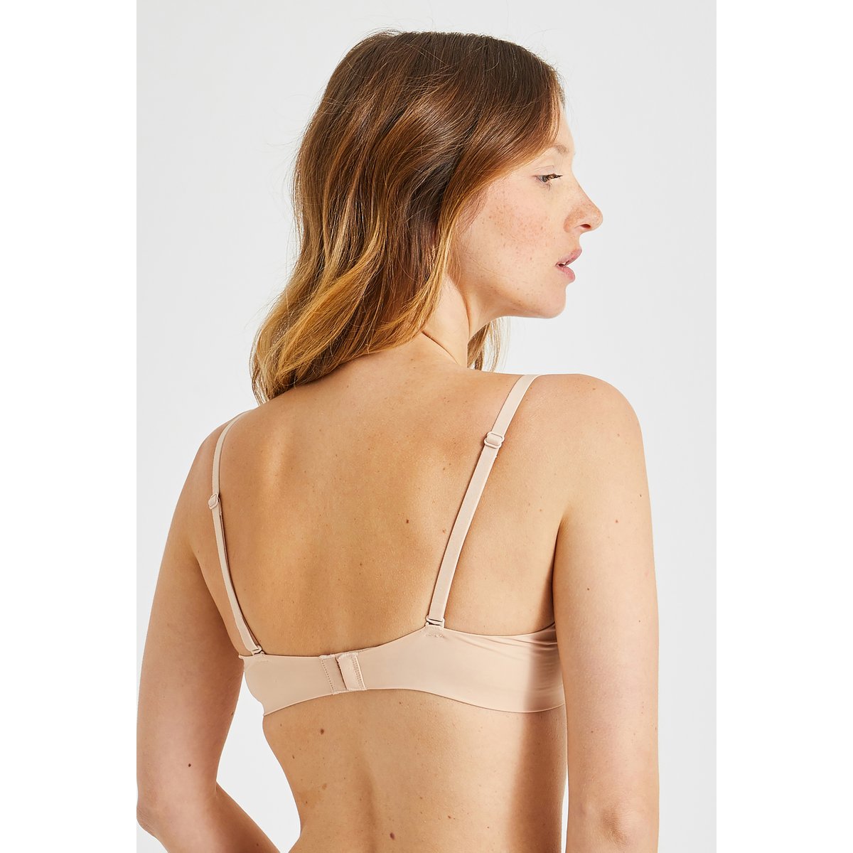 Soutien-gorge corbeille paddé invisible ALEXIA en microfibre chair, MONOPRIX