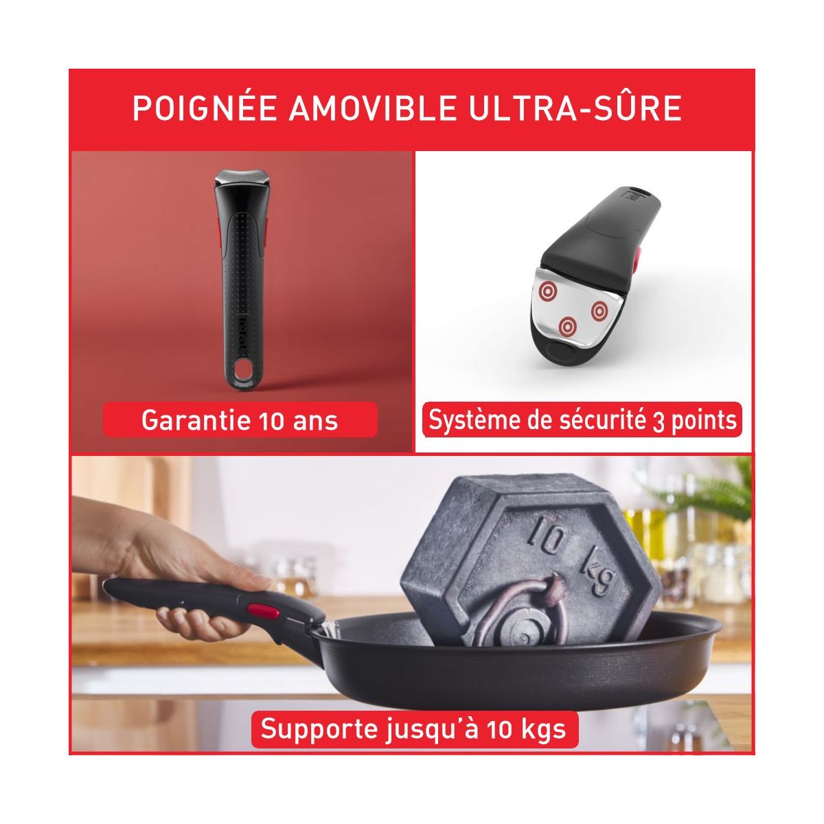 Batterie de cuisine Ingenio Emotion 5 pcs couleur unique, TEFAL