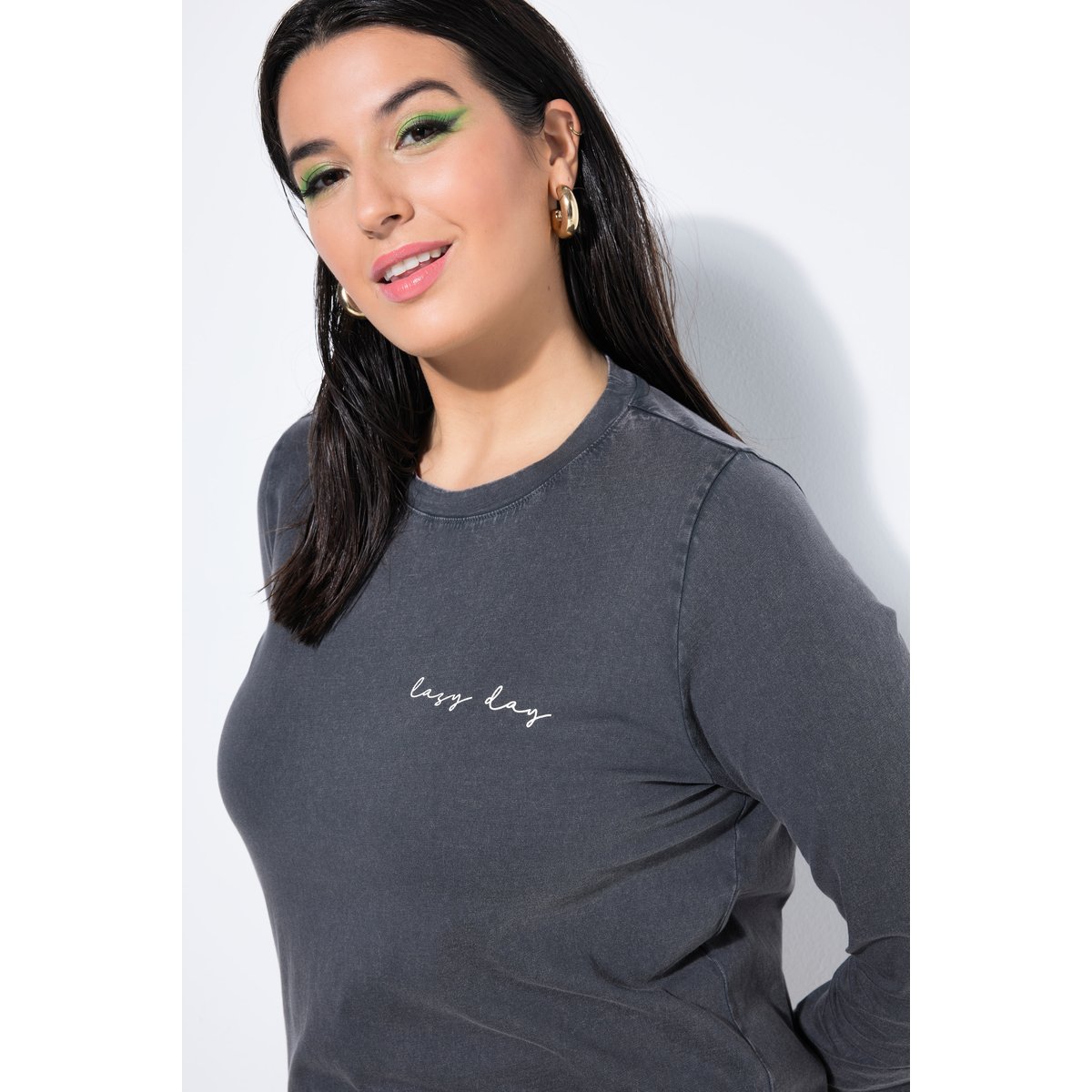 Robe midi en jersey chiné anthracite, STUDIO UNTOLD