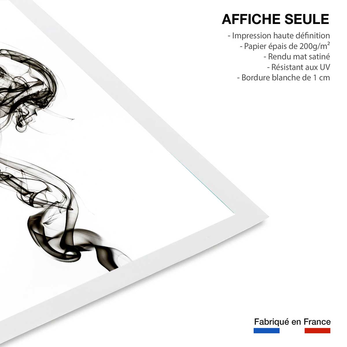 Poster black smoke medusa affiche seule, HEXOA